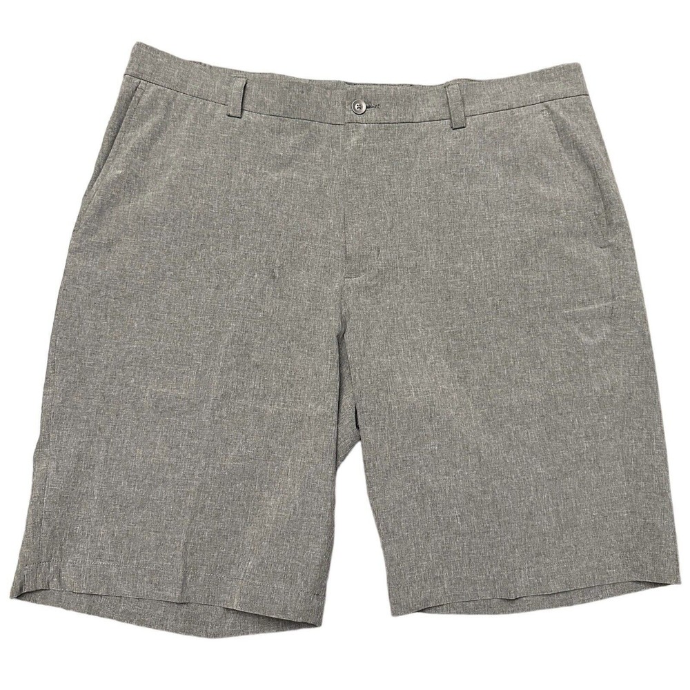 SLAZENGER Quick-Dry Hybrid Polyester Flat-Front Golf Shorts Gray Stretch 38 10”